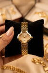 Elegant Clover Dial Gold-Plated Watch for Women | Anti-Tarnish & Water Resistant