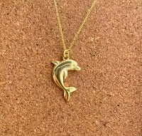 Dolphin Pendant Necklace – Anti-Tarnish Gold Plated | Waterproof Cute Animal Jewelry