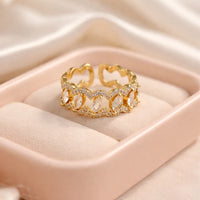 Marquise Crystal Gold Adjustable Ring - Premium Fashion Jewelry