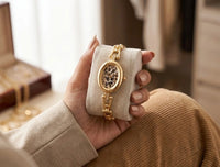 Anti-Tarnish Gold Plated Leopard Dial Chain Watch Bracelet | Moncheri Jewels