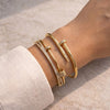 The "It Girl" Edgy Glam Cuff Stack | Gold Nail & Crystal Bangle Combo