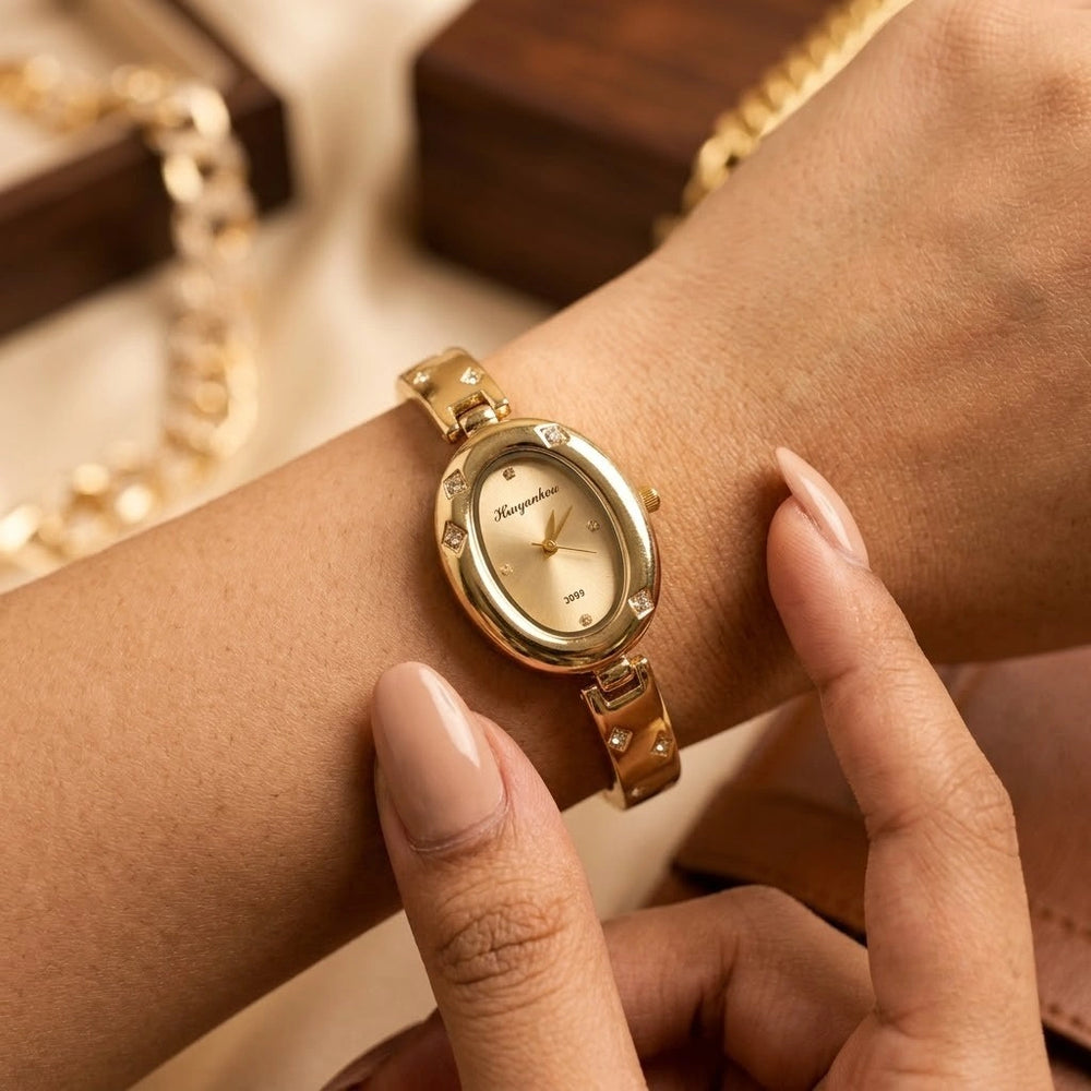 Classic Vintage Oval Gold Plated Watch - Anti Tarnish