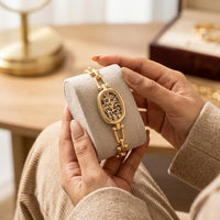 Vintage Leopard Dial Anti-Tarnish Gold Plated Chain Watch