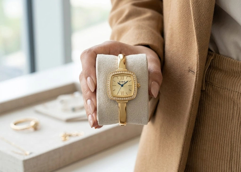 The Vintage Square Dial Watch – Anti-Tarnish Gold-Plated