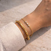 Anti-Tarnish Gold Plated Bamboo & Dainty Diamond Bracelet Combo