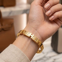 Minimalist H-Link Gold Plated Bracelet - Elegant Anti-Tarnish Accessory