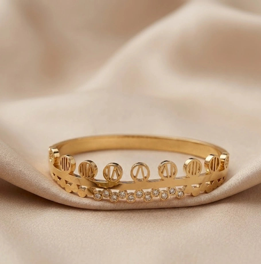 Gold Plated Luxury Aesthetic Bracelet Stack - 3 Piece Combo