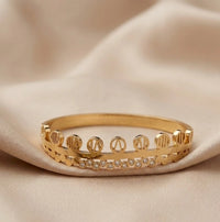 Gold Plated Luxury Aesthetic Bracelet Stack - 3 Piece Combo