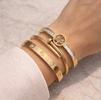 The "It-Girl" Gold Plated Bracelet Stack (3-Piece Combo)