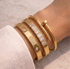 Gold Plated Bracelet Stack Trio - Old Money Aesthetic Set of 3