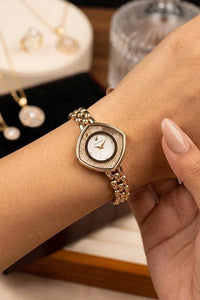 Premium Crystal Dial Anti-Tarnish Gold Plated Watch for Women