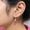 Solitaire Drop Hoop Earrings | Anti-Tarnish Gold Plated | Moncheri