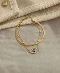 The Celestial Leaf Gold-Plated Bracelet Stack (3-Piece Combo)