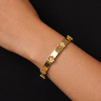 Daisy Bloom Anti-Tarnish Gold Plated Bangle Bracelet