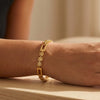 Daisy Floral Rectangular Link Anti-Tarnish Bracelet