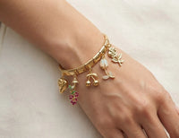 Korean Floral Charm Bracelet | Anti-Tarnish Gold-Plated