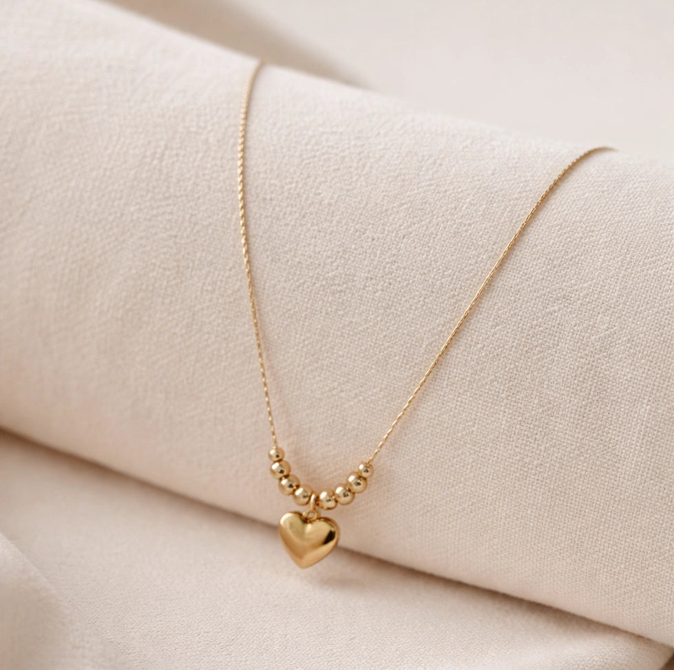 Anti-Tarnish Gold Plated Heart Pendant Necklace for Women