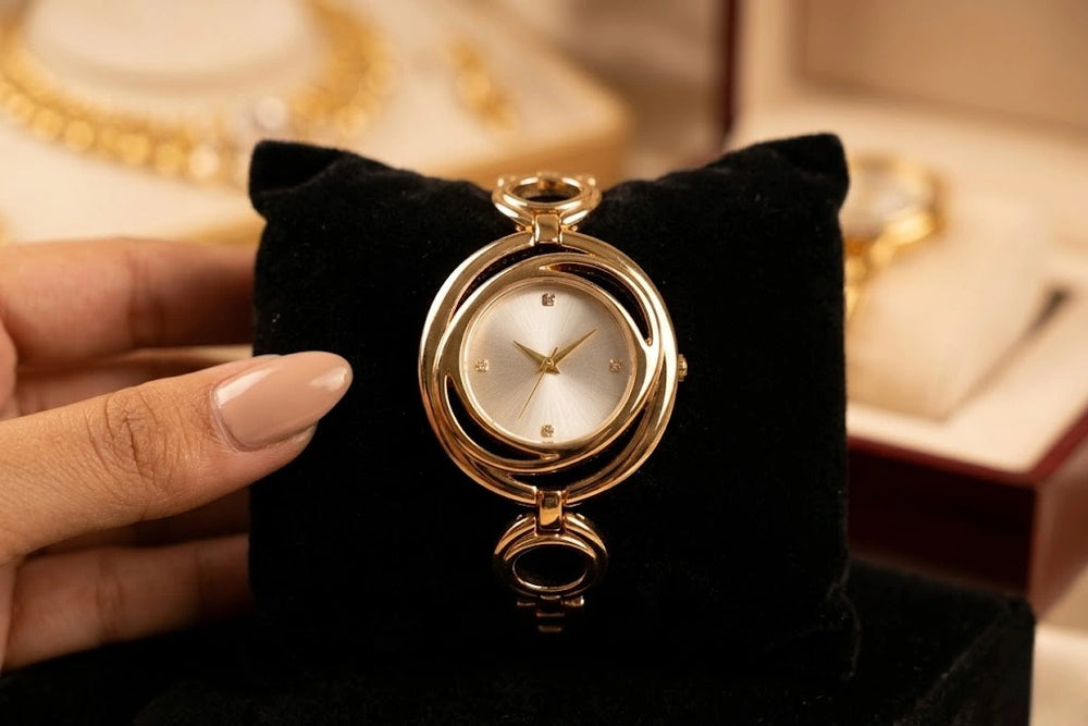 Aurelia Gold Plated Interlocking Watch | Anti-Tarnish Minimalist Timepiece