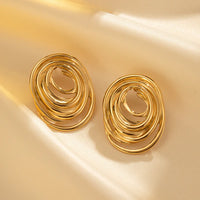 Modern Spiral Swirl Earrings | Anti-Tarnish Gold Plated Statement Jewelry
