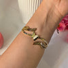 Anti-Tarnish Gold-Plated Butterfly & Leaf Cuff Bracelet for Women