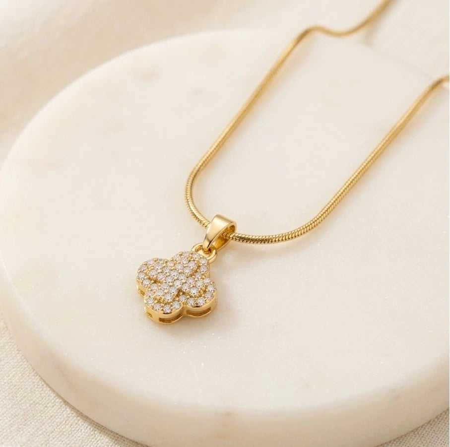 Luxury Four Leaf Clover Necklace - Anti-Tarnish Gold Plated Pendant for Women