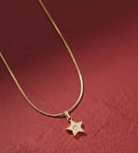 Star Pendant Herringbone Necklace - Anti-Tarnish Gold Plated Korean Style Jewellery