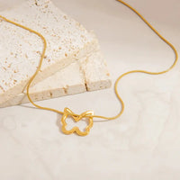 Butterfly Gold Plated Necklace on Snake Chain | Anti-Tarnish & Waterproof | Korean Style Aesthetic