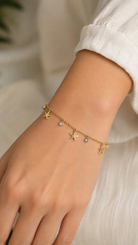 Starfish Charm Anti-Tarnish Gold-Plated Bracelet