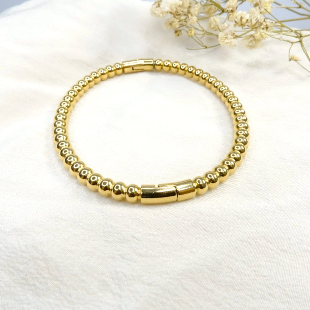 Anti-Tarnish Beaded Ball Bracelet | 18K Gold Plated Minimalist Korean Design