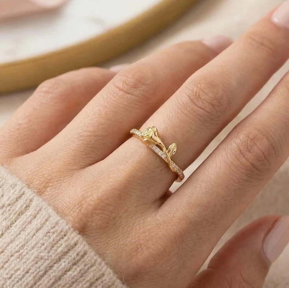 Gold Rose Studded Fashion Earrings | Premium Designer Floral Jewelry