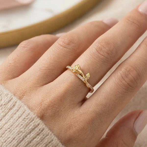 Gold Rose Studded Fashion Earrings | Premium Designer Floral Jewelry