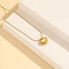 Puffy Heart Pendant Necklace - Gold Plated Snake Chain | Anti-Tarnish & Waterproof