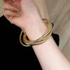 Multi-Layer Gold Snake Chain Coiled Bracelet | Statement Spiral Bangle
