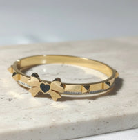 Premium Gold Butterfly Black Heart Bracelet for Women