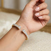 Anti-Tarnish Gold-Plated Studded Open Cuff Bracelet