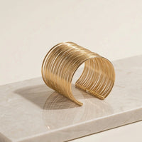 Wide Multi-Wire Gold Cuff Bracelet | High-Quality Statement Bangle
