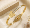 Korean Style Butterfly Crystal Anti-Tarnish Gold Plated Bracelet