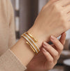 Greek Key Nail Wrap Cuff - Anti Tarnish Gold Plated Bracelet