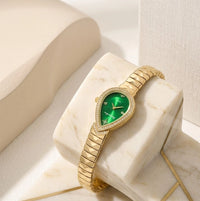 Vintage Emerald Teardrop Watch - Anti-Tarnish Gold Plated | Moncheri Jewels
