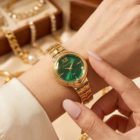 Emerald Aura Vintage Green Dial Watch | Gold Plated & Anti-Tarnish