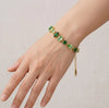 Green Mixed Stone Statement Bracelet - Anti Tarnish Gold Plated