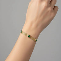 green-heart-mesh-bracelet-anti-tarnish-gold-plated