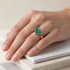 Green Malachite Heart Ring - Adjustable Gold Fashion Ring