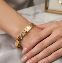 Minimalist H-Link Gold Plated Bracelet - Elegant Anti-Tarnish Accessory