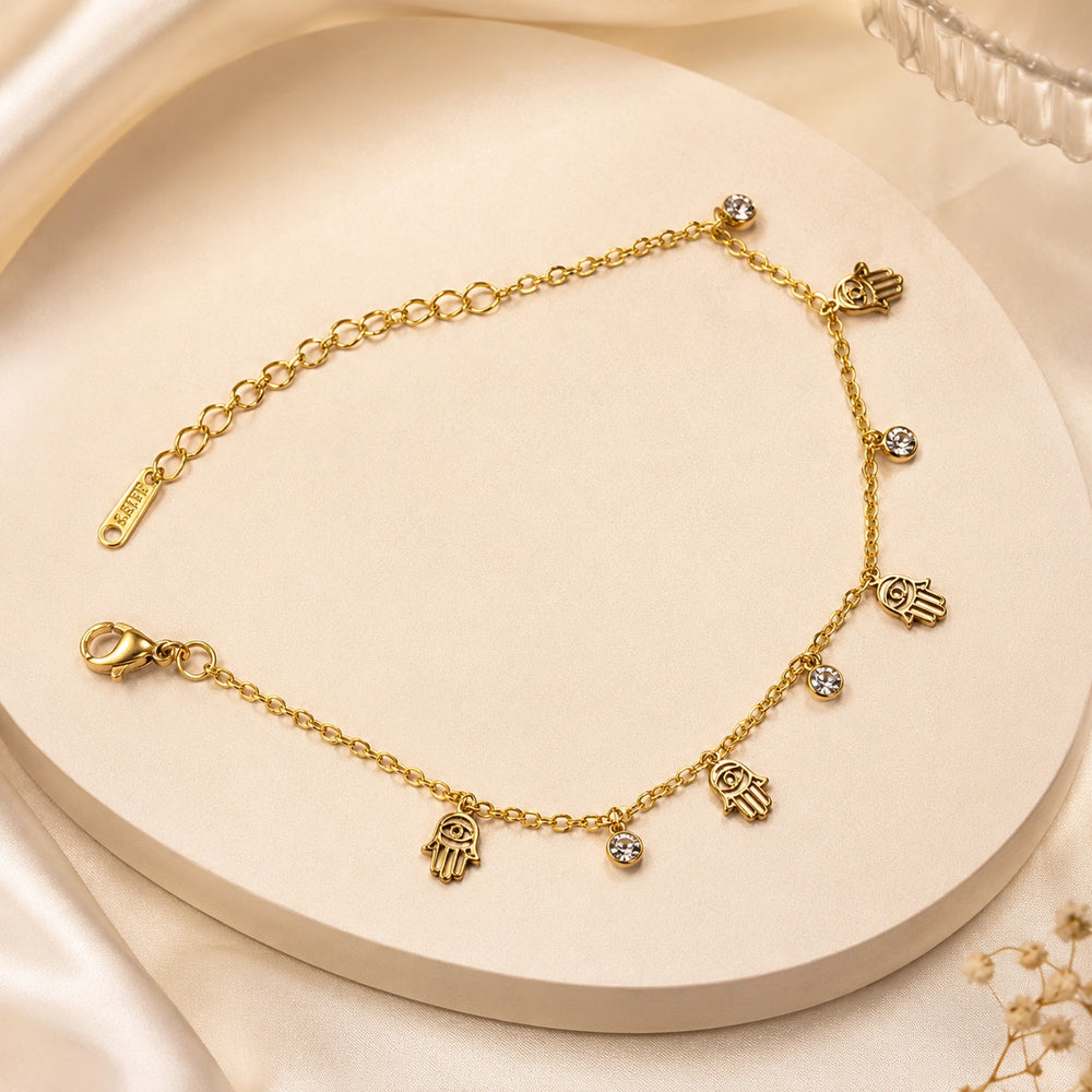 Hand Charm Bracelet - Anti-Tarnish Gold-Plated | MonCheri