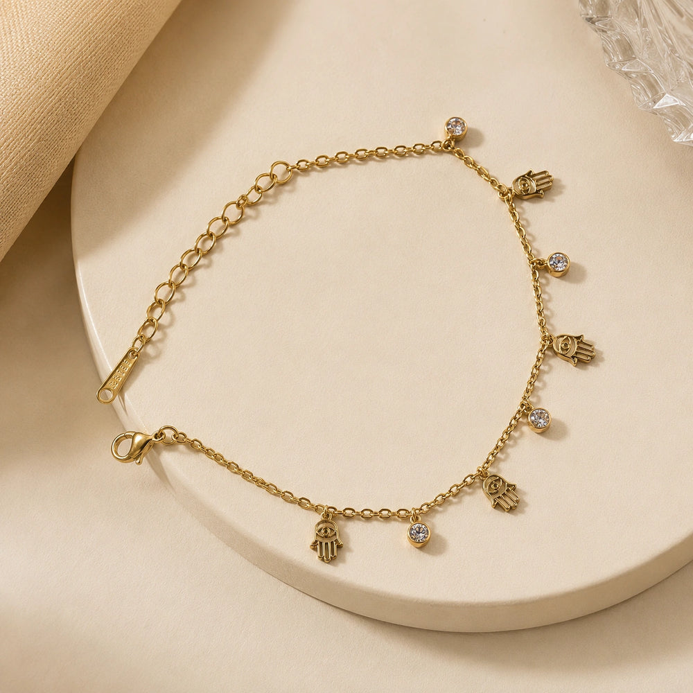 Hand Charm Bracelet - Anti-Tarnish Gold-Plated | MonCheri