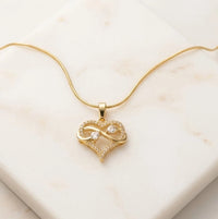 Intertwined Heart Infinity Anti Tarnish Gold Plated Necklace