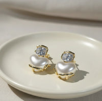 Heart Pearl Drop Earrings with Crystal Stud | High Quality Fashion Earring