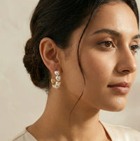 Heart Pearl Hoop Earrings - High Quality Gold Tone Fashion Jewelry