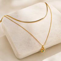 Minimalist Heart Pendant 2-Layer Necklace - Anti-Tarnish Gold-Plated